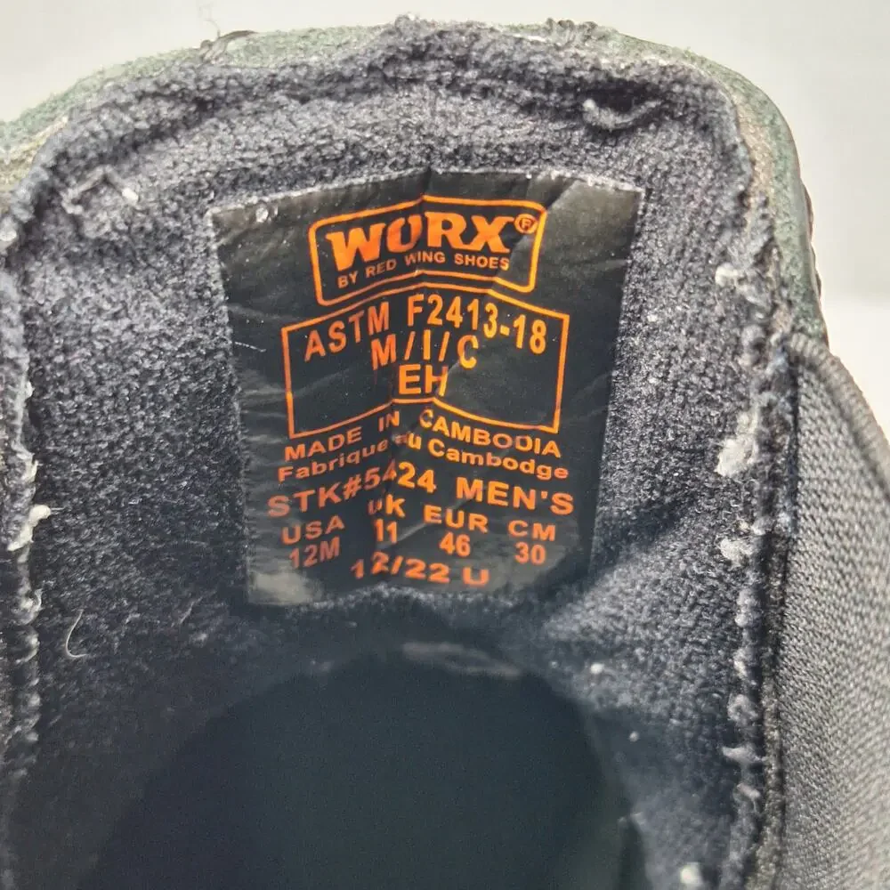Red Wing Shoes Worx 5424 Joist Mens 12M Black Chelsea Steel Toe Work Boots
